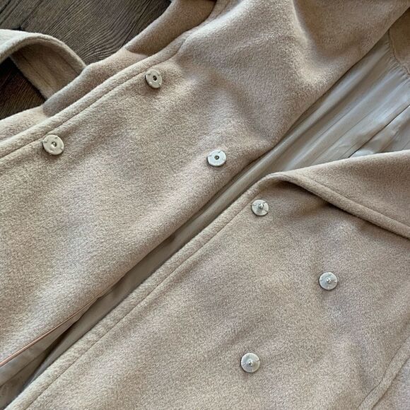 Calvin Klein Wool Blend Shawl Collar Wrap Maxi Coat - Picture 13 of 16